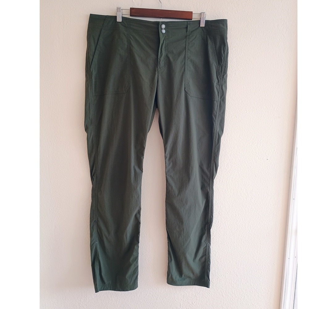 ExOfficio Repellent Hiking Pants Womens 14 Olive Green Convertible Outdoor
